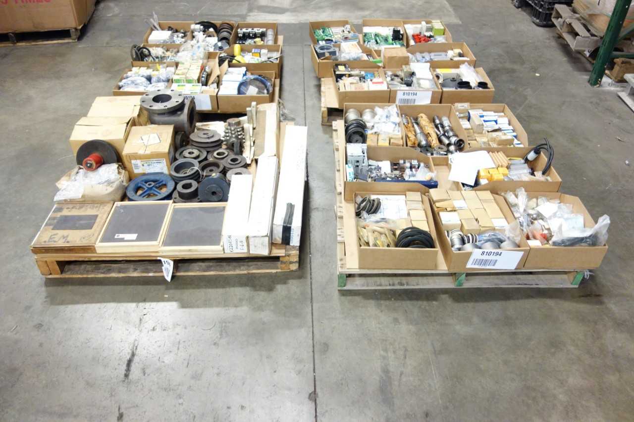 4 PALLETS OF ASSORTED MISCELLANEOUS INDUSTRIAL SURPLUS - ELECTRICAL COMPONENTS
