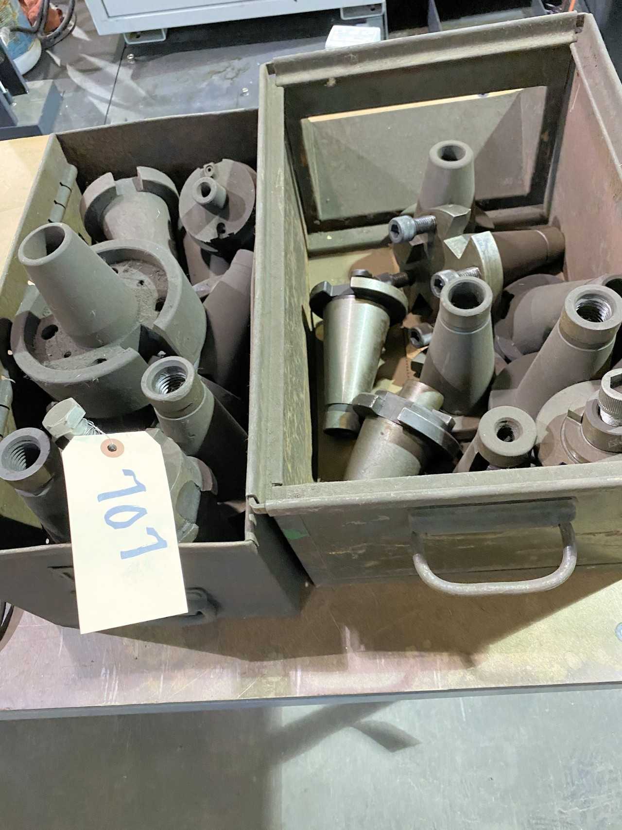Lot) Kearney & Trecker Tool Holders in (2) Bins - ELECTRIC POWER TOOLS