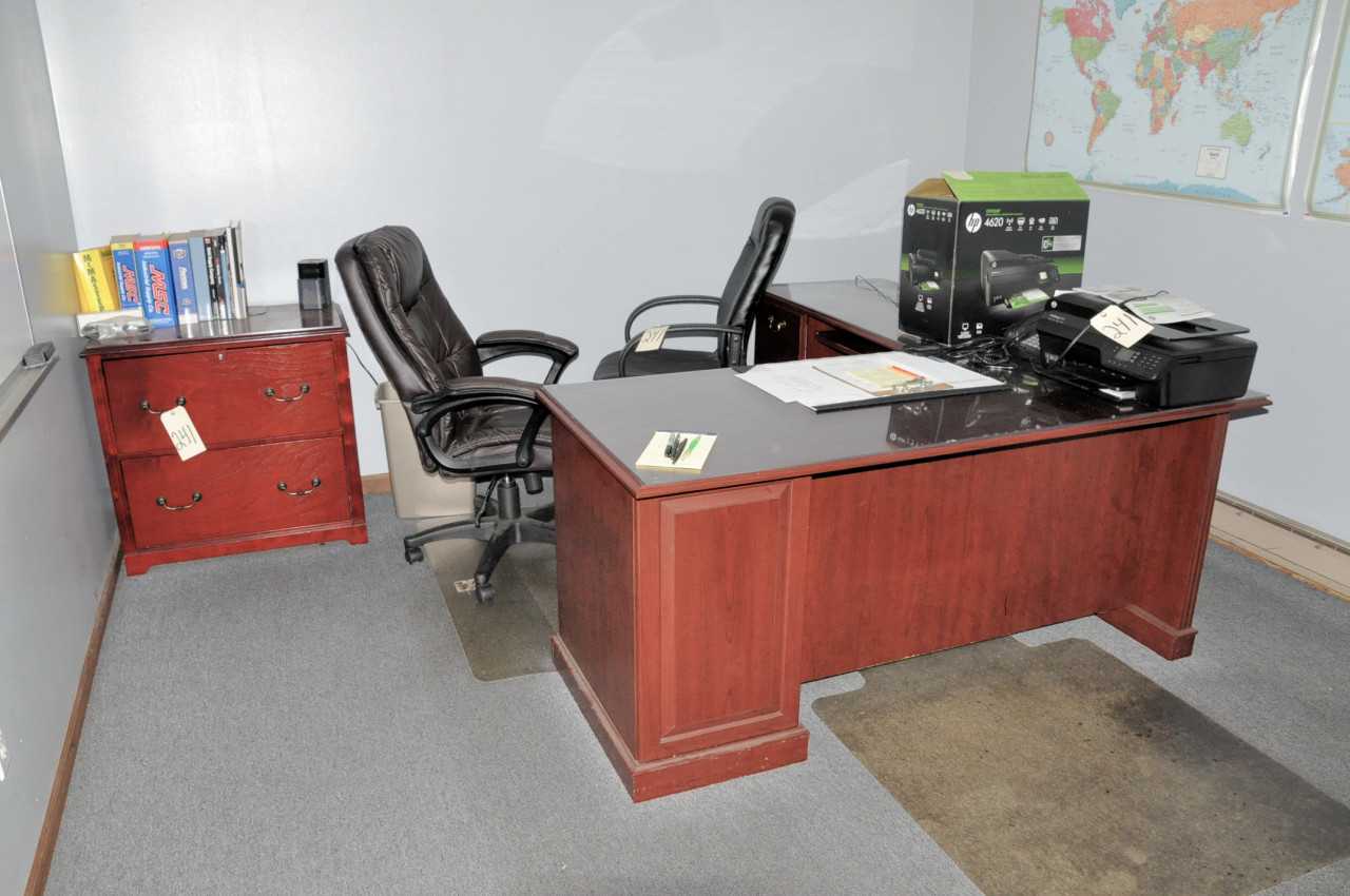 Lot-Desk, (2) Chairs, Bookcase, Lateral File Cabinet, (2) Vertical - PLANT & FACILITY