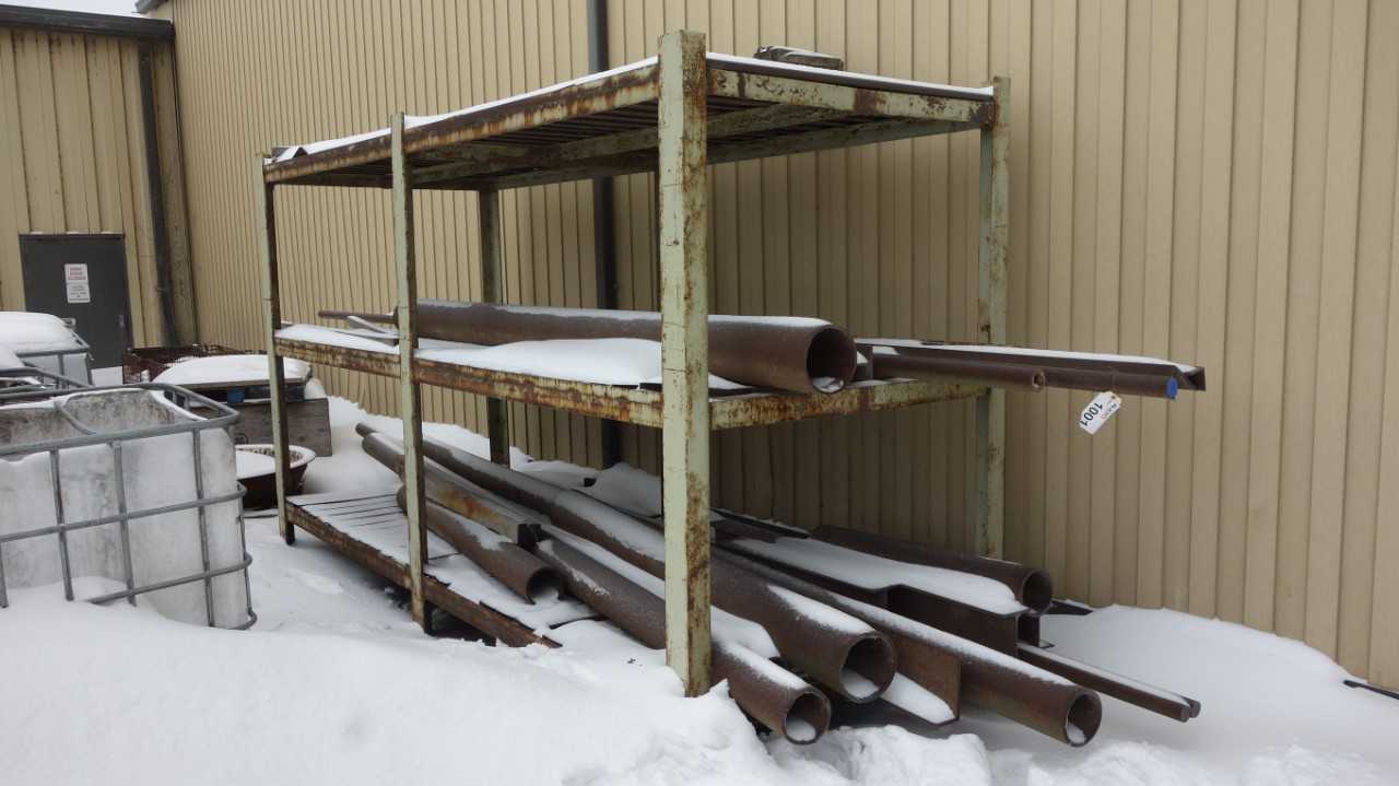 CONTENTS OF RACK, ASSORTED STEEL TUBING, PIPING, PIPE - PROCESS EQUIPMENT