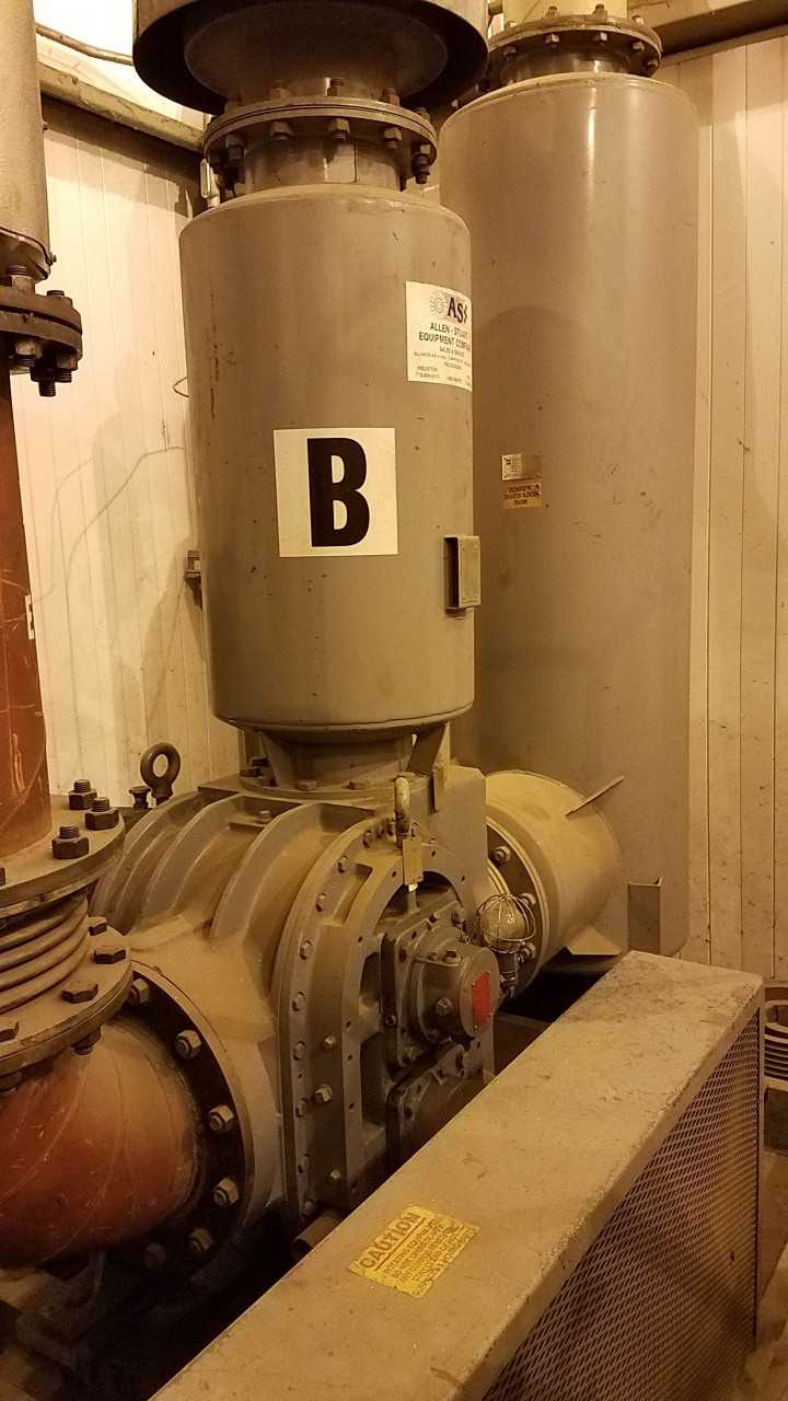 LOT OF 2 DRESSER ROOTS 1016-DVJ WHISPAIR DRY VACUUM EXHAUSTER W/ UNIVERSAL SDY-12 SILENCER - VACUUM PUMP