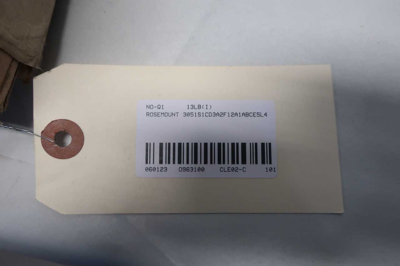 ROSEMOUNT 3051S1CD3A2F12A1ABCE5L4 HART PRESSURE TRANSMITTER - INSTRUMENTATION