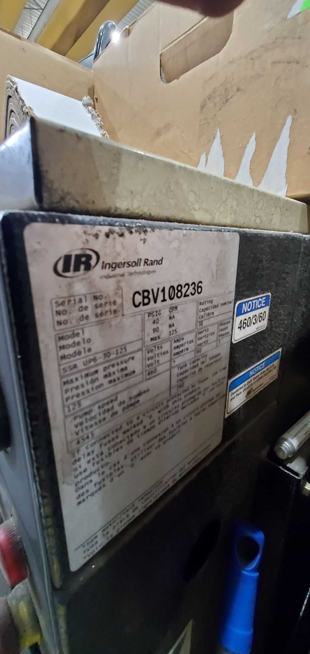 Ingersoll Rand SSR UP6-30-125 Air Compressor - AIR COMPRESSORS