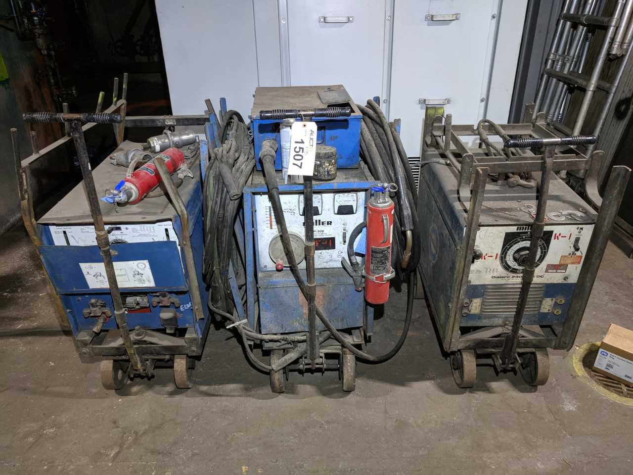 LOT OF 3 MILLER WELDERS WITH WIRE FEEDER, DIALARC - WELDING EQUIPMENT LOT OF 3 MILLER WELDERS WITH WIRE FEEDER, DIALARC - WELDING EQUIPMENT