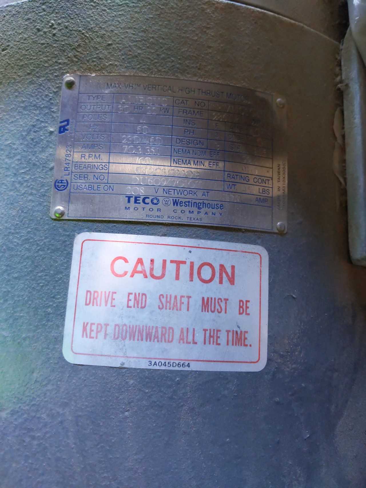 Teco Westinghouse 30HP Motor - ELECTRIC MOTORS