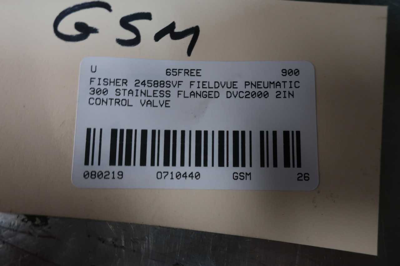 FISHER 24588SVF FIELDVUE PNEUMATIC 300 STAINLESS FLANGED DVC2000 2IN CONTROL VALVE - CONTROL VALVE