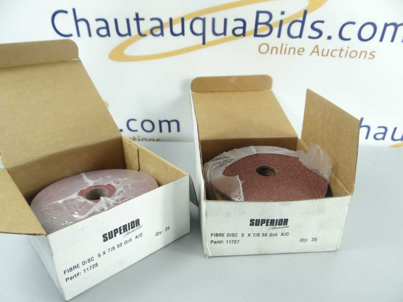 Lot of 50 NEW Assorted Superior Abrasives Fibre Discs - GRINDING WHEELS