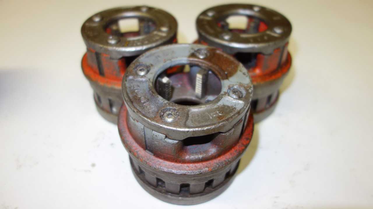 LOT OF 3 RIDGID 1 IN DIE HEADS - ELECTRIC POWER TOOLS