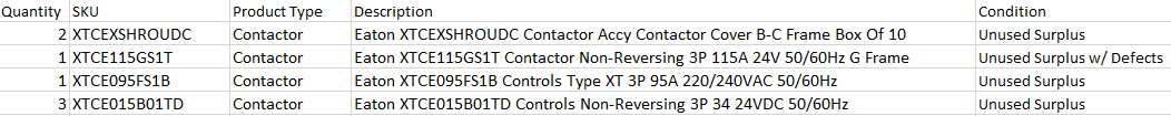 Quantity of 7x Assorted Contactors - CONTACTORS