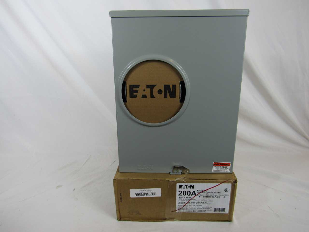 Quantity of 1 New Surplus Eaton U92197CCCPLCH Meter Socket Ringless 200A 600V 4 Jaws - INDUSTRIAL PARTS Quantity of 1 New Surplus Eaton U92197CCCPLCH Meter Socket Ringless 200A 600V 4 Jaws - INDUSTRIAL PARTS