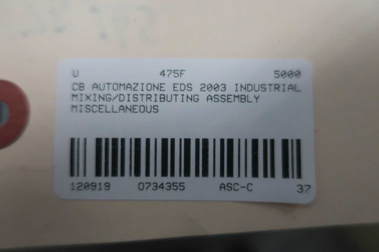 CB AUTOMAZIONE EDS 2003 INDUSTRIAL MIXING DISTRIBUTING ASSEMBLY MISCELLANEOUS - PLANT & FACILITY