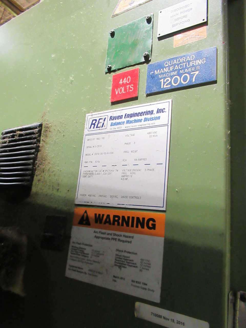 RAVEN ENGINEERING INC BVFA-30 BALANCER - PROCESS EQUIPMENT