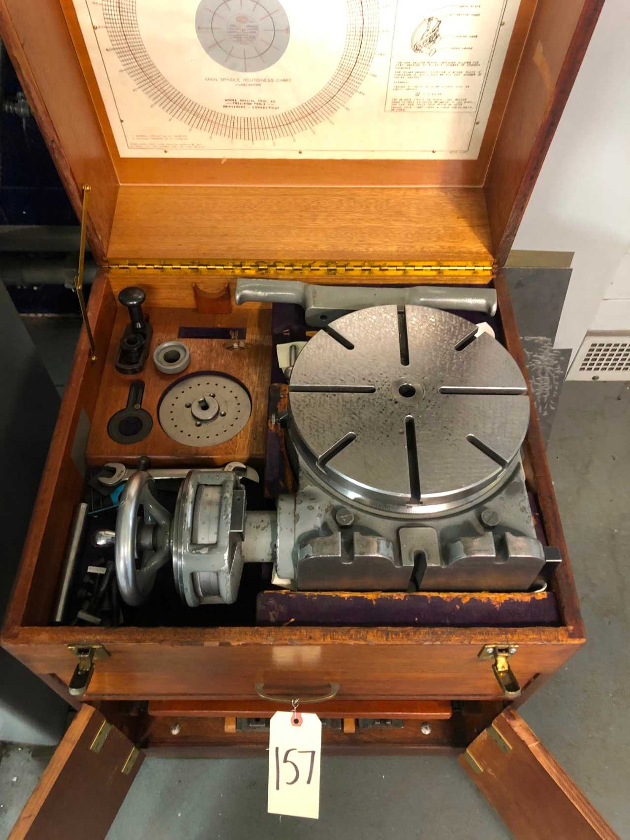 Moore Cabinet with Moore Rotary Table & Parallel's - MACHINING ACCESSORIES & TOOLING