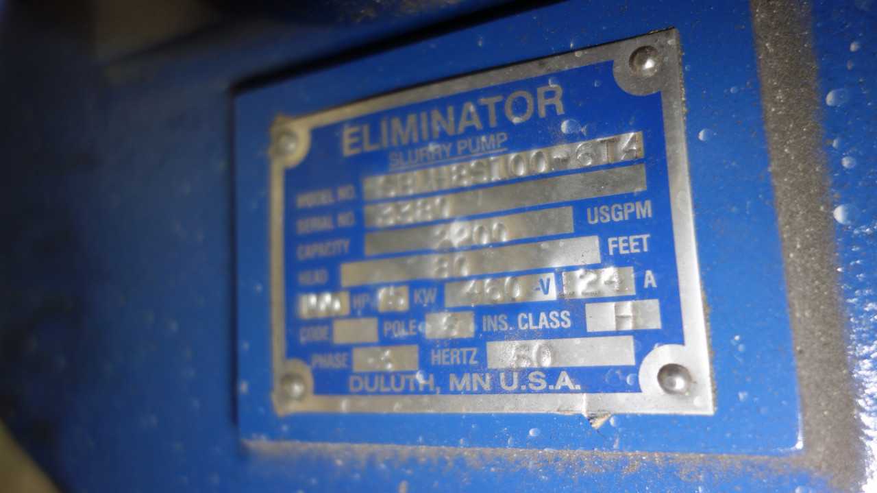 GPM SB1H2S100 100HP 2200GPM ELIMINATOR SLURRY PUMP - PUMPS