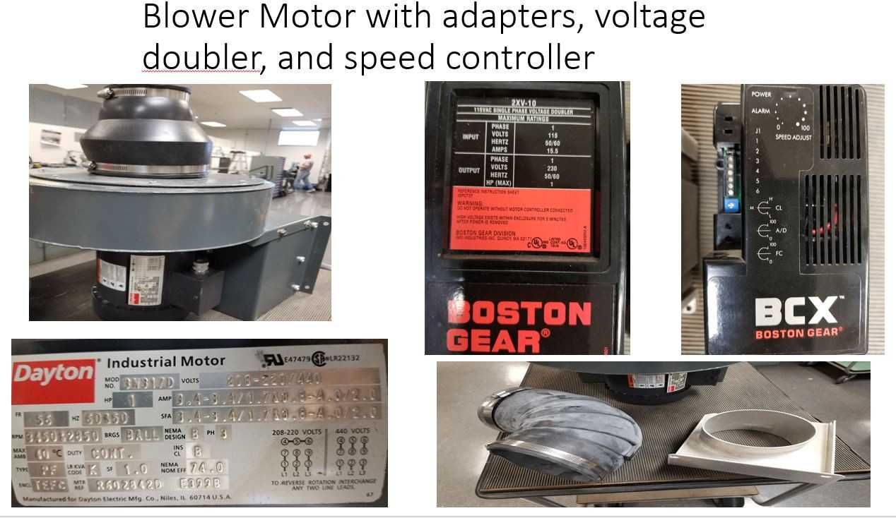 Dayton Blower Motor w/ Adapters, Voltage Doubler, and Speed Controller - BLOWER FAN