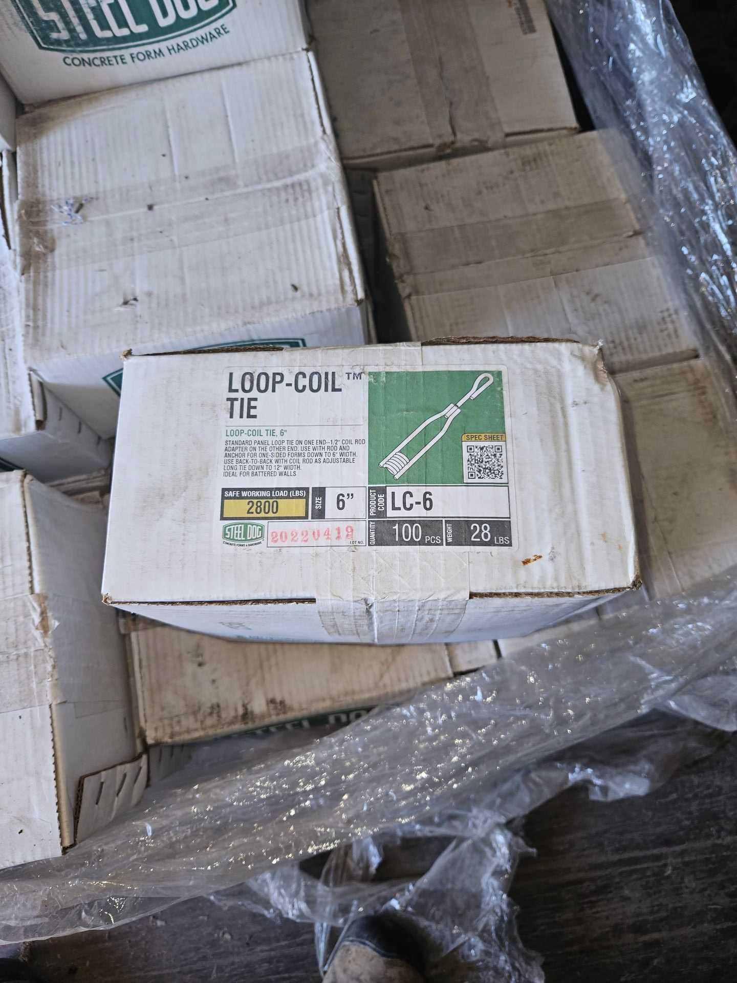 PALLET OF 6" LOOP COIL TIE BOXES - MISCELLANEOUS
