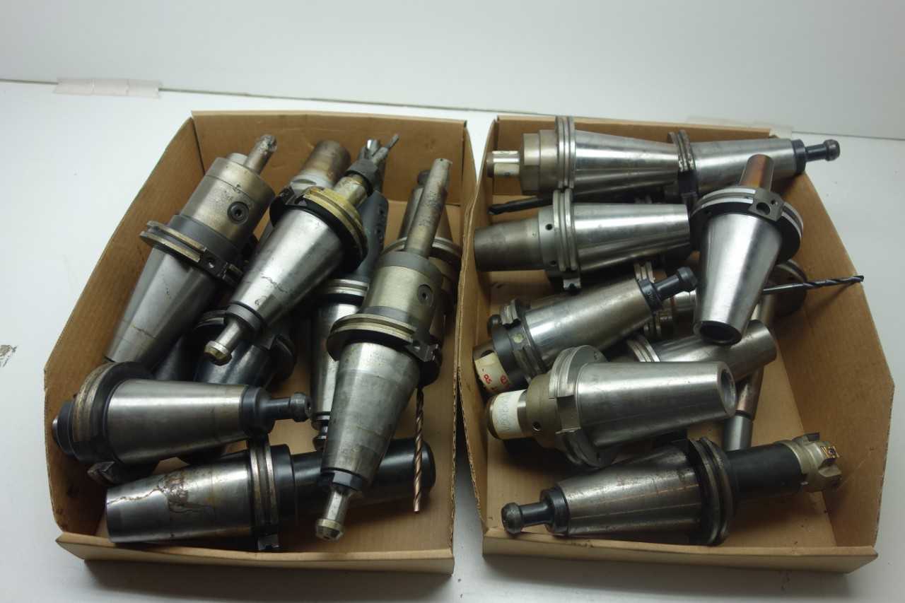 LOT OF ASSORTED CAT50 TOOL HOLDERS - ELECTRIC POWER TOOLS