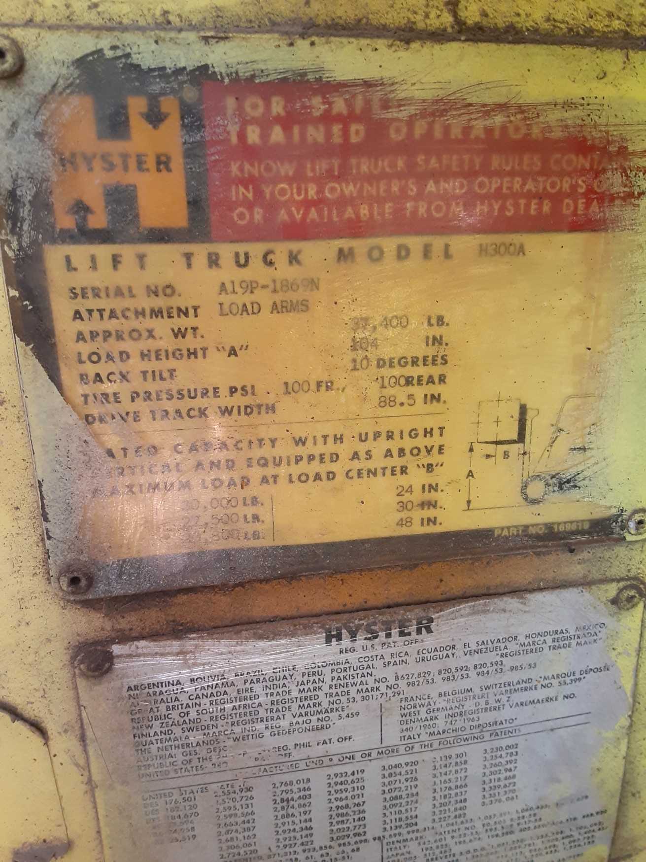 Hyster 30,000 LBS New Tires Runs - FORKLIFTS