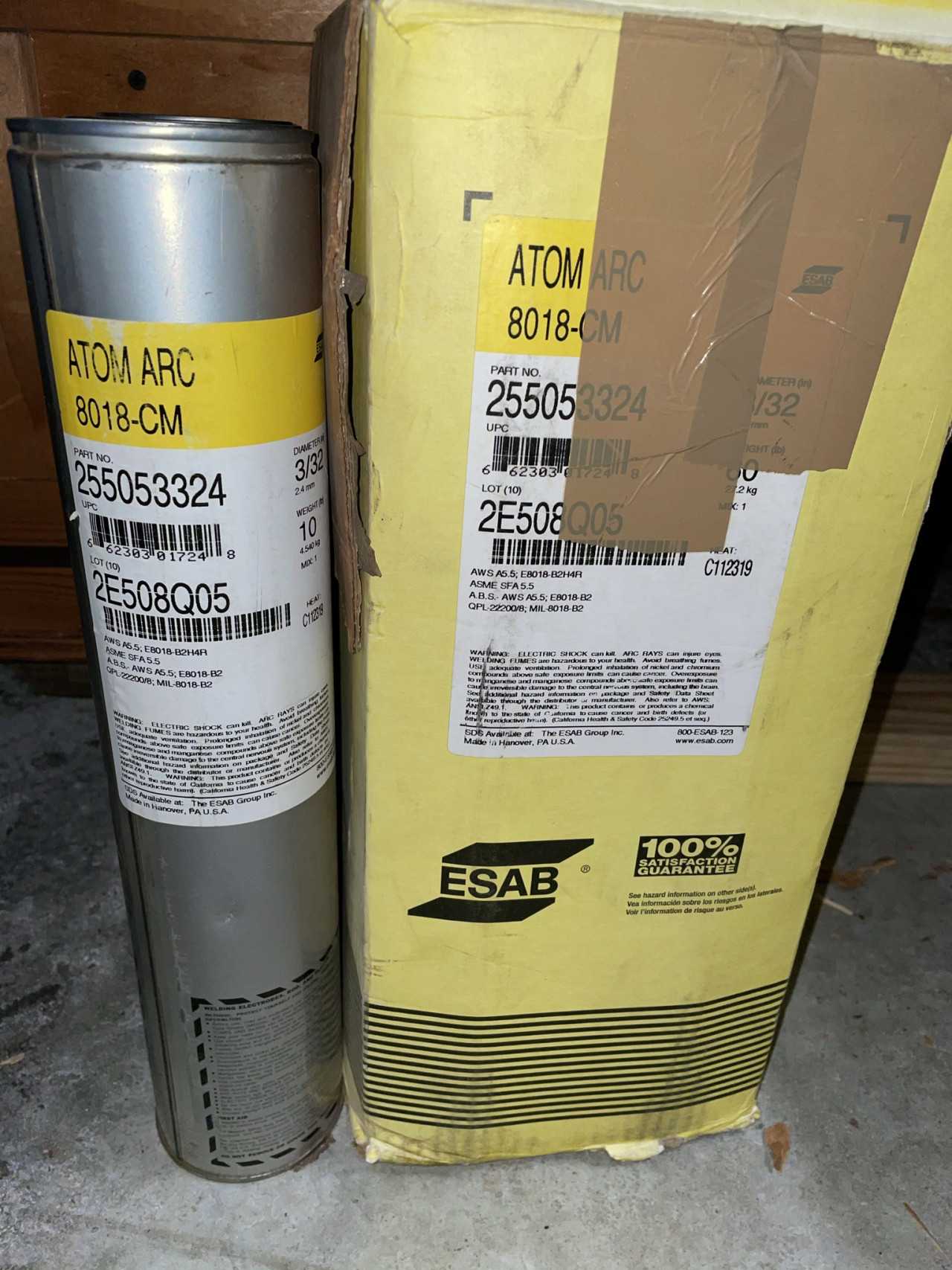 New - Lot of 9 - ESAB Atom Arc 8018-CM 10 lb Welding Rods - WELDING EQUIPMENT