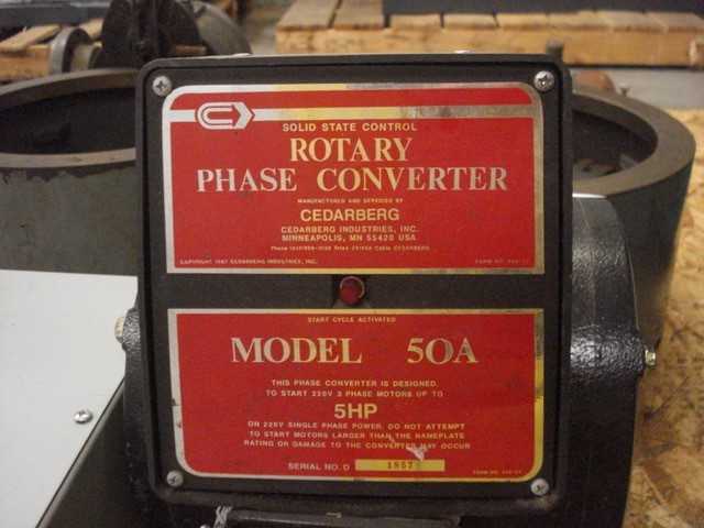 ROTARY PHASE CONVERTER - MACHINING ACCESSORIES & TOOLING