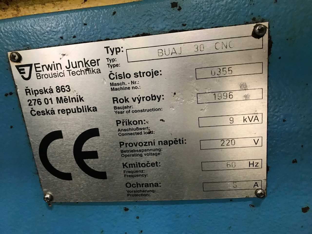 ERWIN JUNKER CNC CYLINDRICAL GRINDER, MODEL BAUJ30 - MACHINING ACCESSORIES & TOOLING