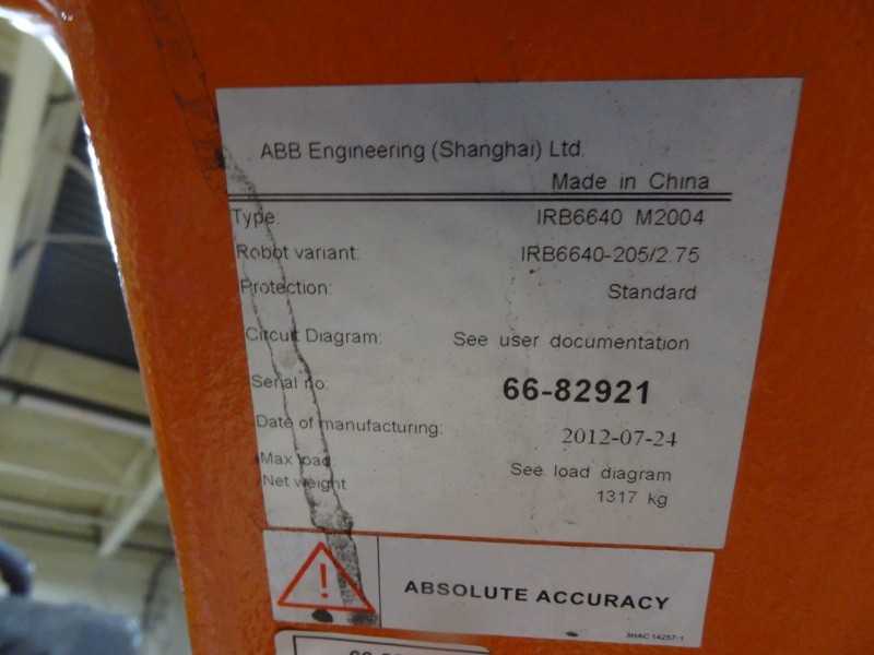 ABB ROBOT IRB 6640-205/2.75 WITH IRC 5 CONTROLS, CABLES & TEACH - INDUSTRIAL ROBOTS