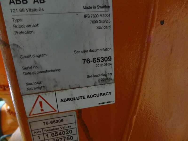 ABB  ROBOT IRB 7600-340/2.8 WITH IRC 5 CONTROLS, CABLES & TEACH - INDUSTRIAL ROBOTS