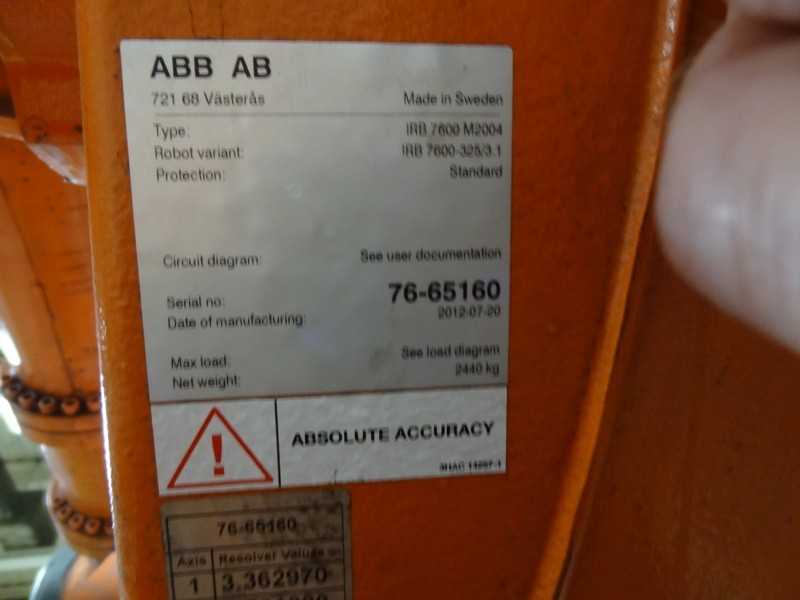 ABB ROBOT IRB 7600-325/3.1 WITH IRC 5 CONTROLS, CABLES & TEACH - INDUSTRIAL ROBOTS