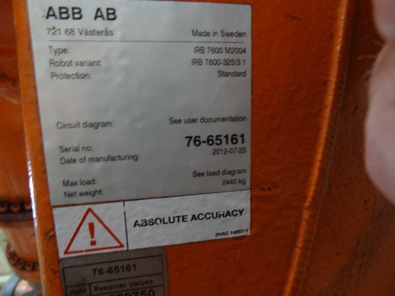 ABB ROBOT IRB 7600-325/3.1 WITH IRC 5 CONTROLS, CABLES & TEACH - INDUSTRIAL ROBOTS
