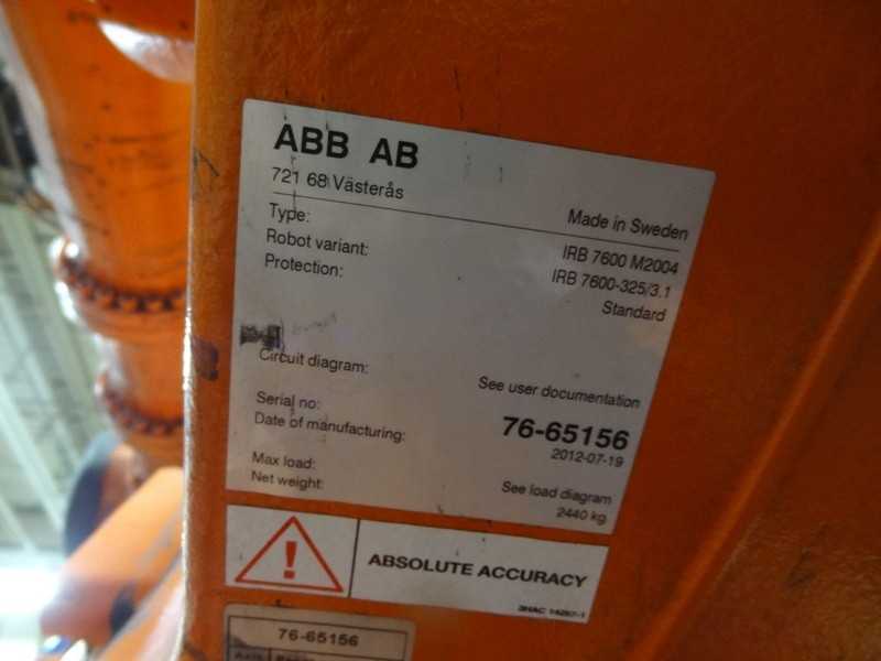 ABB ROBOT IRB 7600-325/3.1 WITH IRC 5 CONTROLS, CABLES & TEACH - INDUSTRIAL ROBOTS