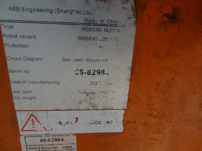 ABB ROBOT IRB 6640-205/2.75 WITH IRC 5 CONTROLS, CABLES & TEACH, - INDUSTRIAL ROBOTS
