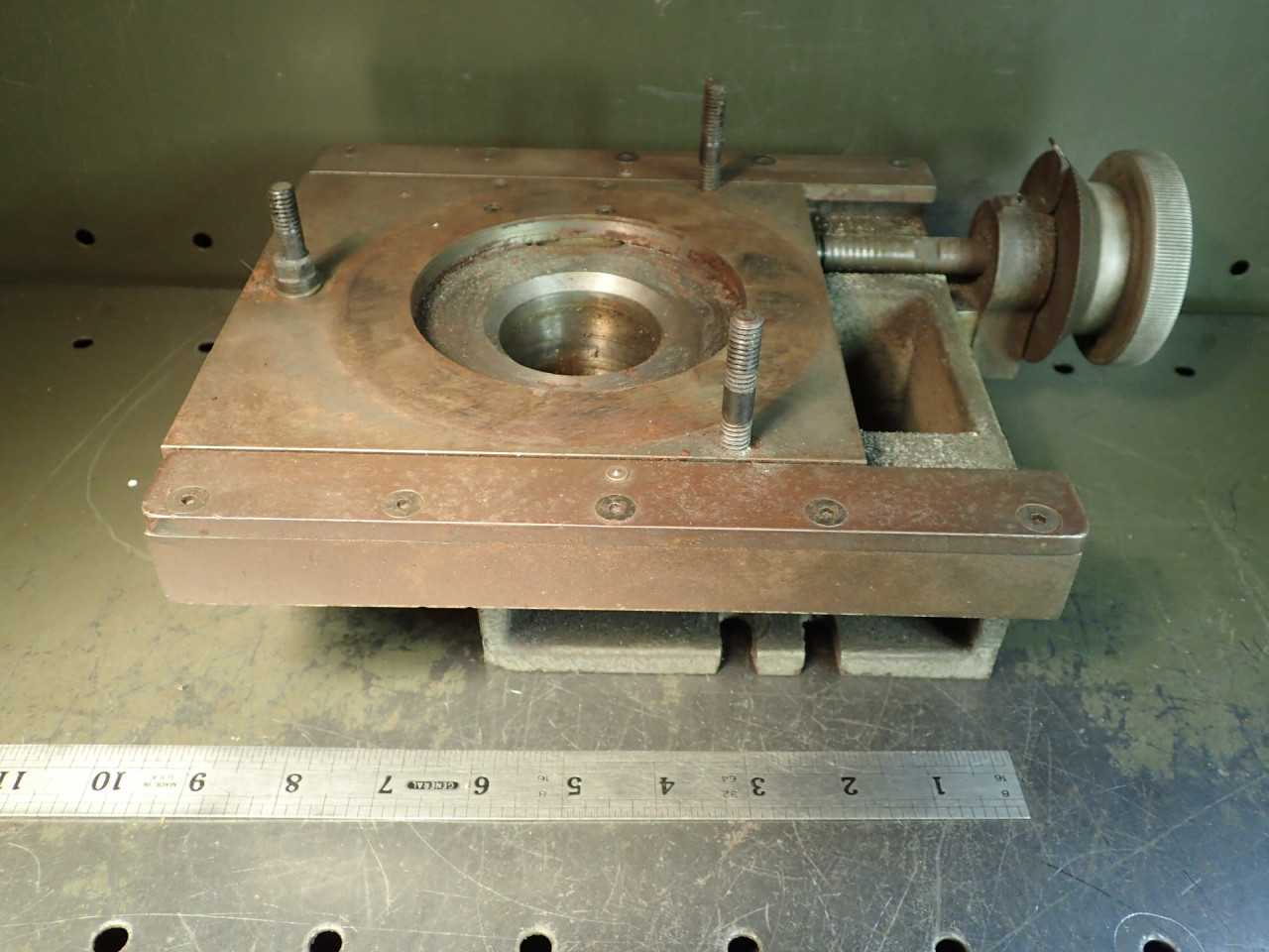 Single Axis Cross Slide .001" Indexed Crank Handle 2" Travel w/ 2" Round Top Pl8 - MACHINING ACCESSORIES & TOOLING