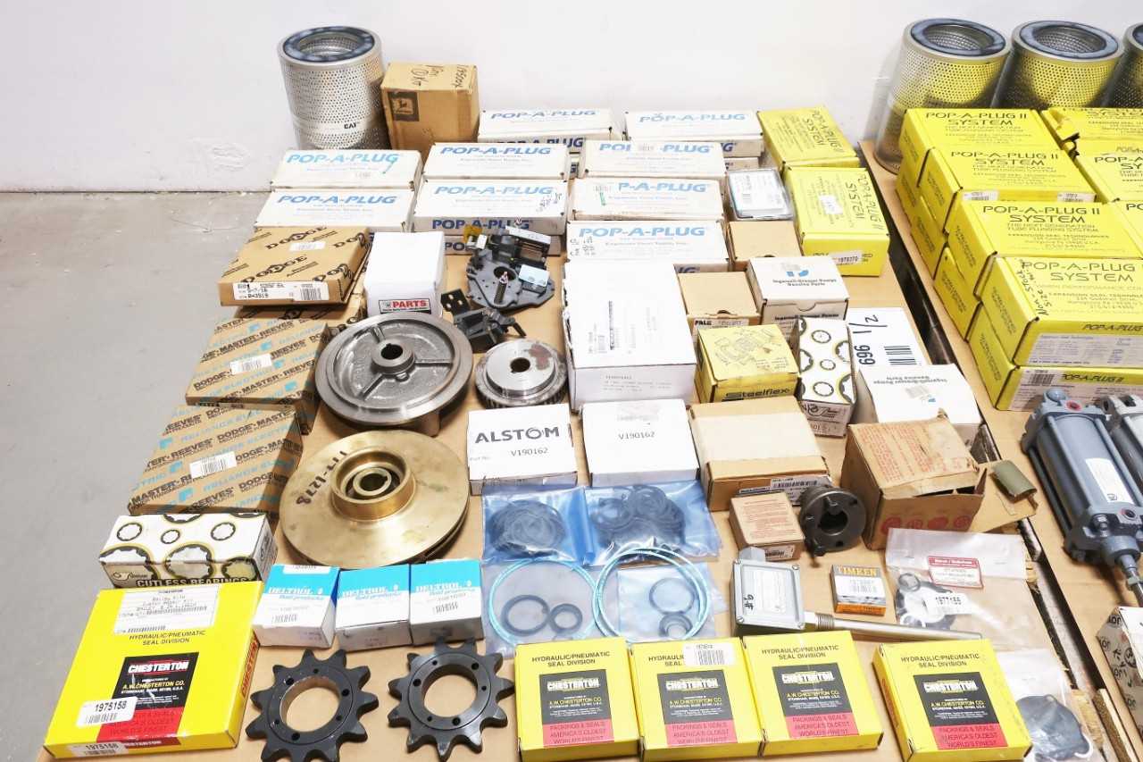 2 PALLETS OF ASSORTED IMPELLERS, POWER AND TRANSMISSION, PNEUMATIC CYLINDERS - POWER TRANSMISSION