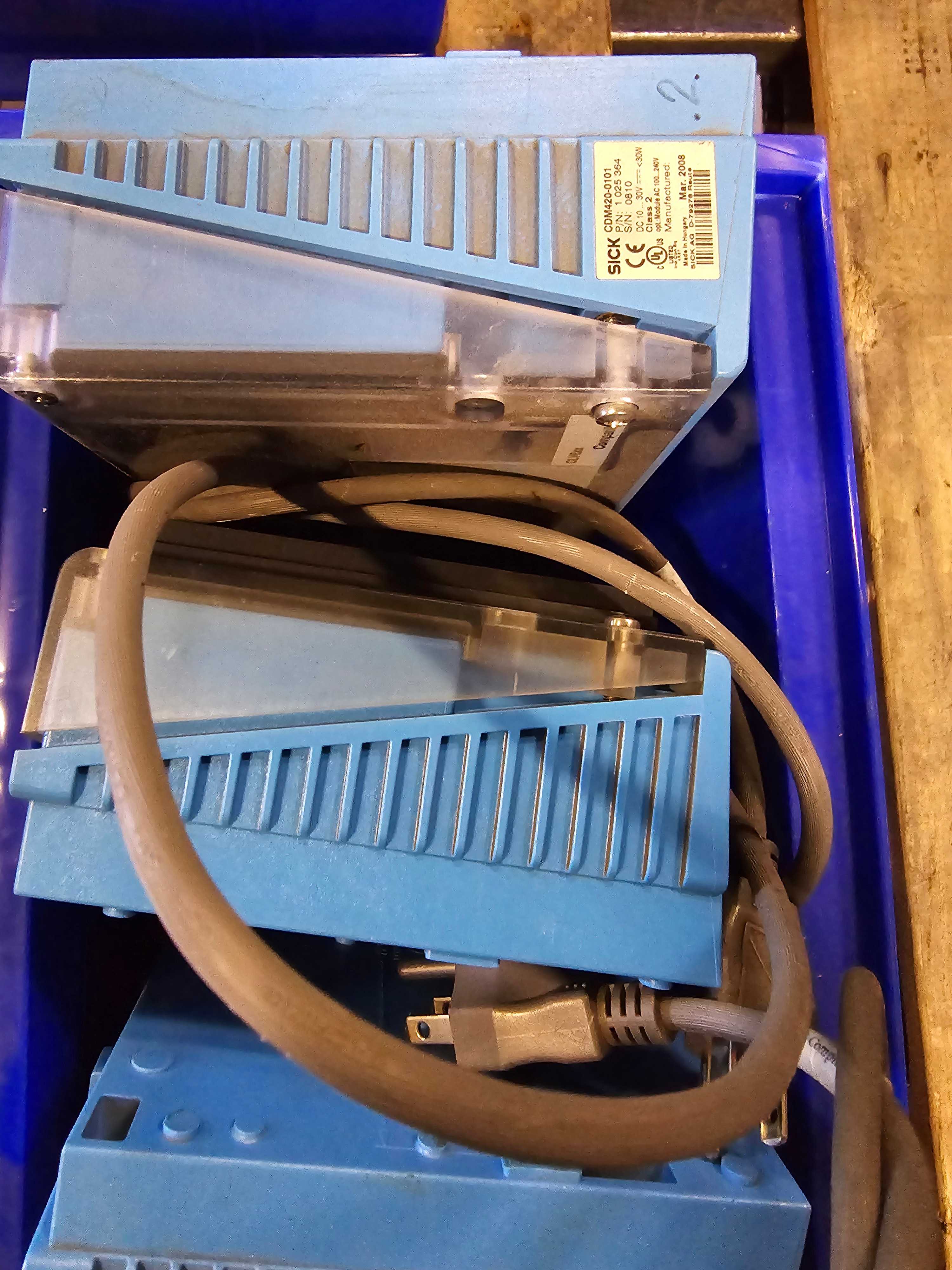 BLUE BINS OF SICK PARTS - QTY 2 - INDUSTRIAL PARTS