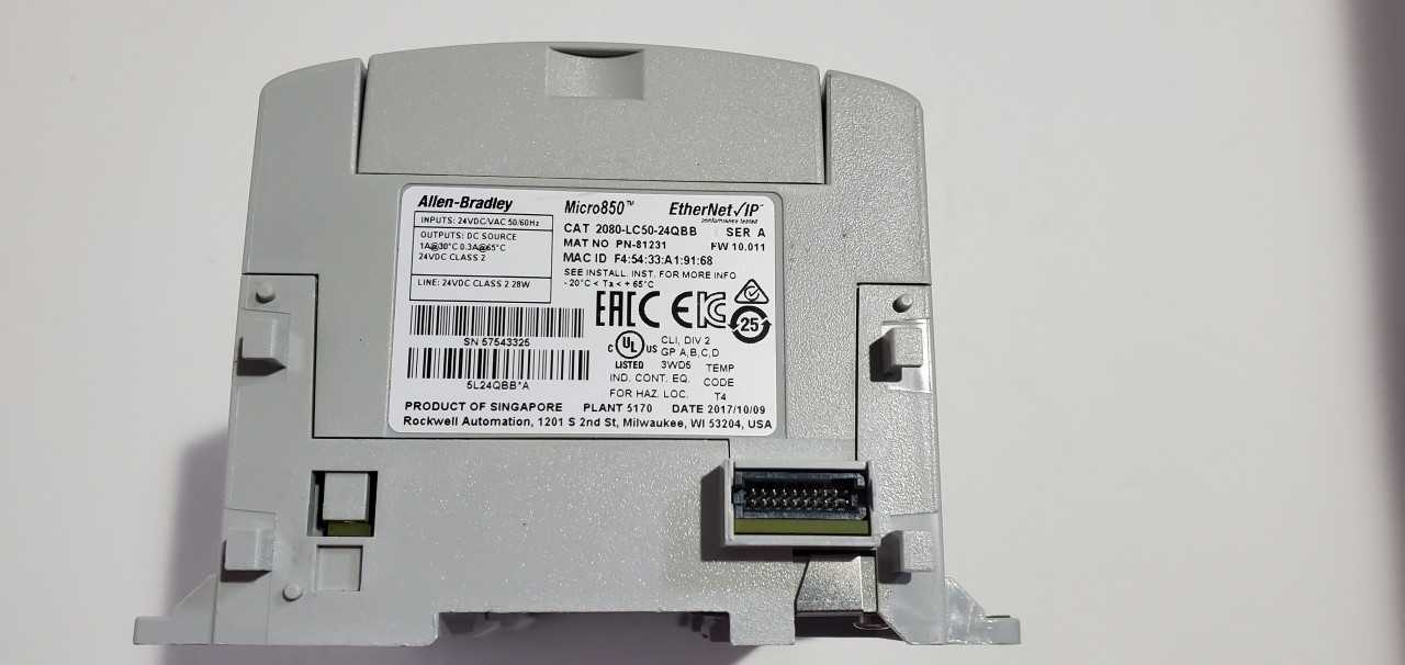 Allen Bradley Micro 850  2080-LC50-24QBB PLC - AUTOMATION & CONTROLS