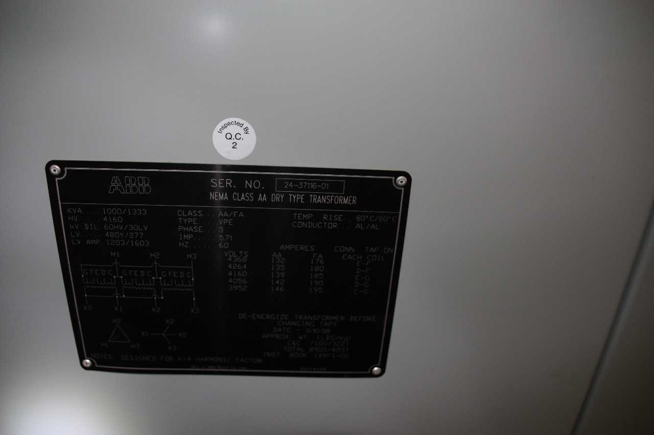 Primary Substation and Switches, Qty 2, 2 ABB Transformers NEMA - CONTROL TRANSFORMERS