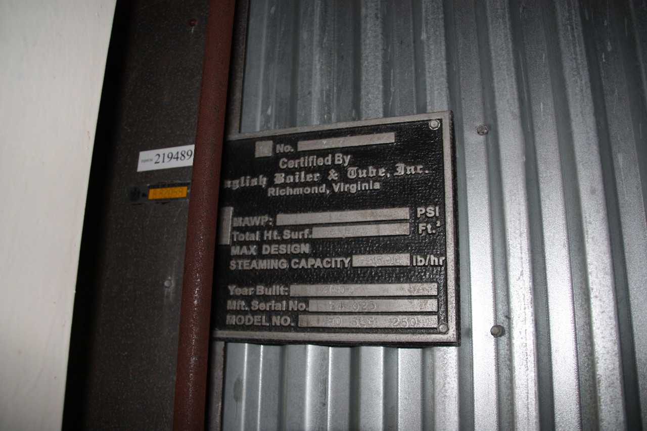 English Boiler, Model 80-SLG-250 (Powerhouse), SN 24 023 - BOILERS