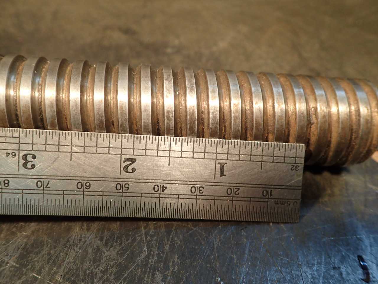 6mm Pitch 28mm Thread OD Ball Screw: 9" Travel, 17-3/4" OAL - HOLEMAKING TOOLS