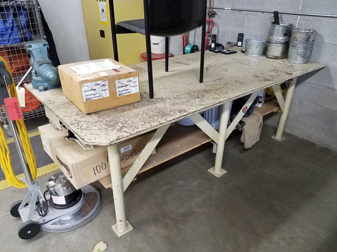 8' x 4' steel work bench with 6" Wilton vise - PLANT & FACILITY 8' x 4' steel work bench with 6" Wilton vise - PLANT & FACILITY