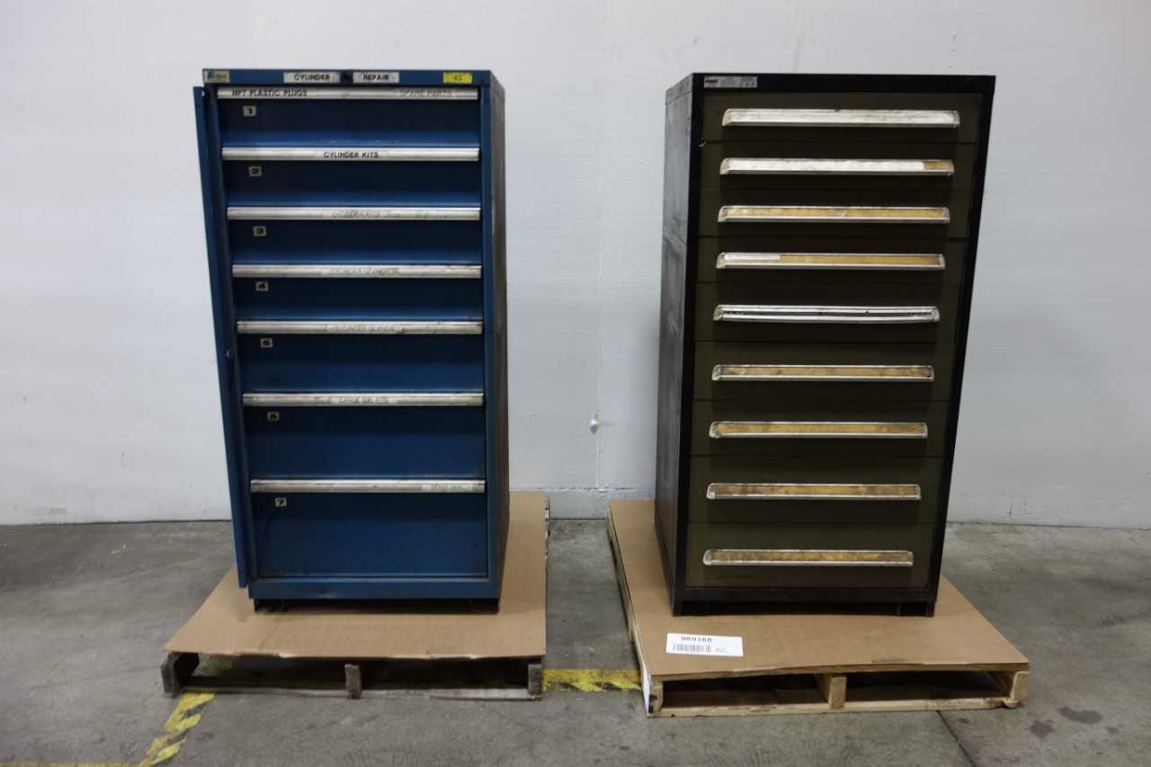 LOT OF 2 ASSORTED DRAWER SUPPLY CABINETS - TOOL STORAGE