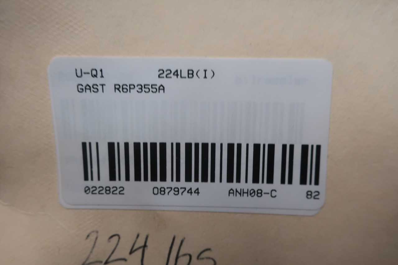 GAST R6P355A REGENERATIVE BLOWER - BLOWER FAN