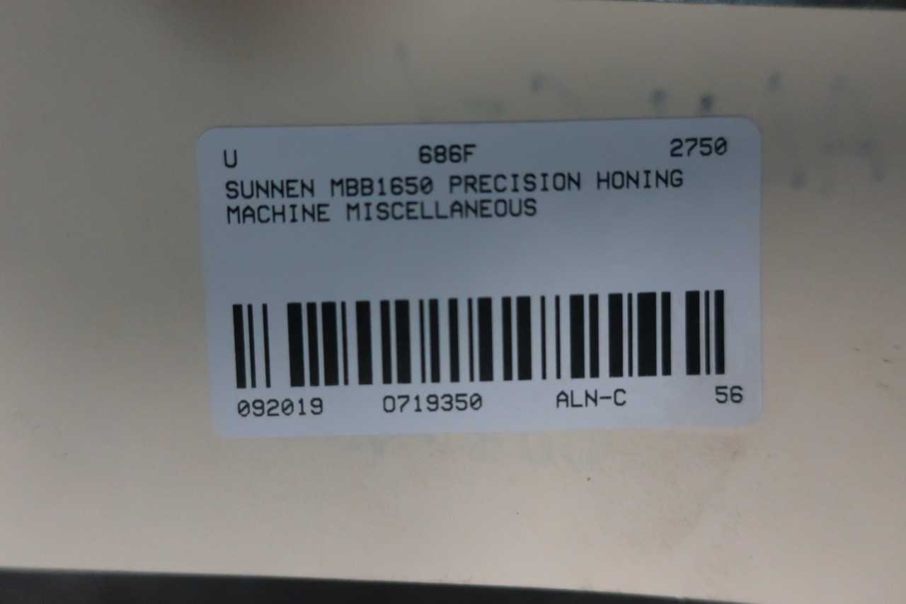 SUNNEN MBB1650 PRECISION HONING MACHINE MISCELLANEOUS - MACHINING ACCESSORIES & TOOLING