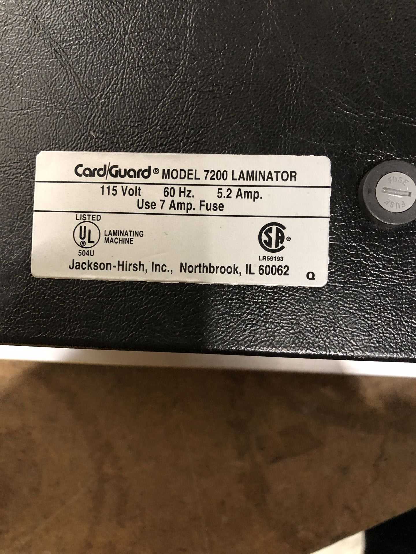 CARD GUARD 7200 LAMINATOR - AUTOMATION & CONTROLS