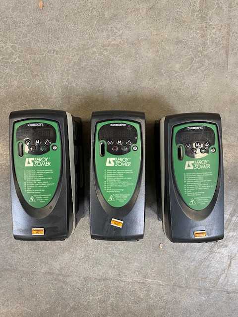 Lot of 3 LEROY SOMER / NIDEC CORP SKB3400110 SK2T 1.1kW Drive " Pulled from Working Machinery and Bench Tested" - MOTOR DRIVES