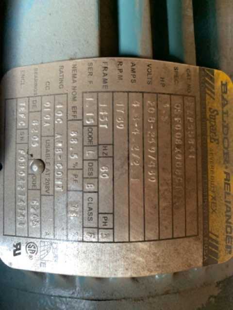 1 HP 1800 RPM 145T Frame Baldor Reliance Motor - ELECTRIC MOTORS