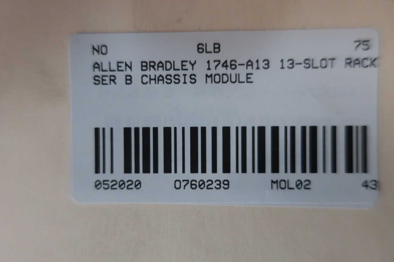 ALLEN BRADLEY 1746-A13 13-SLOT RACK SER B - AUTOMATION & CONTROLS