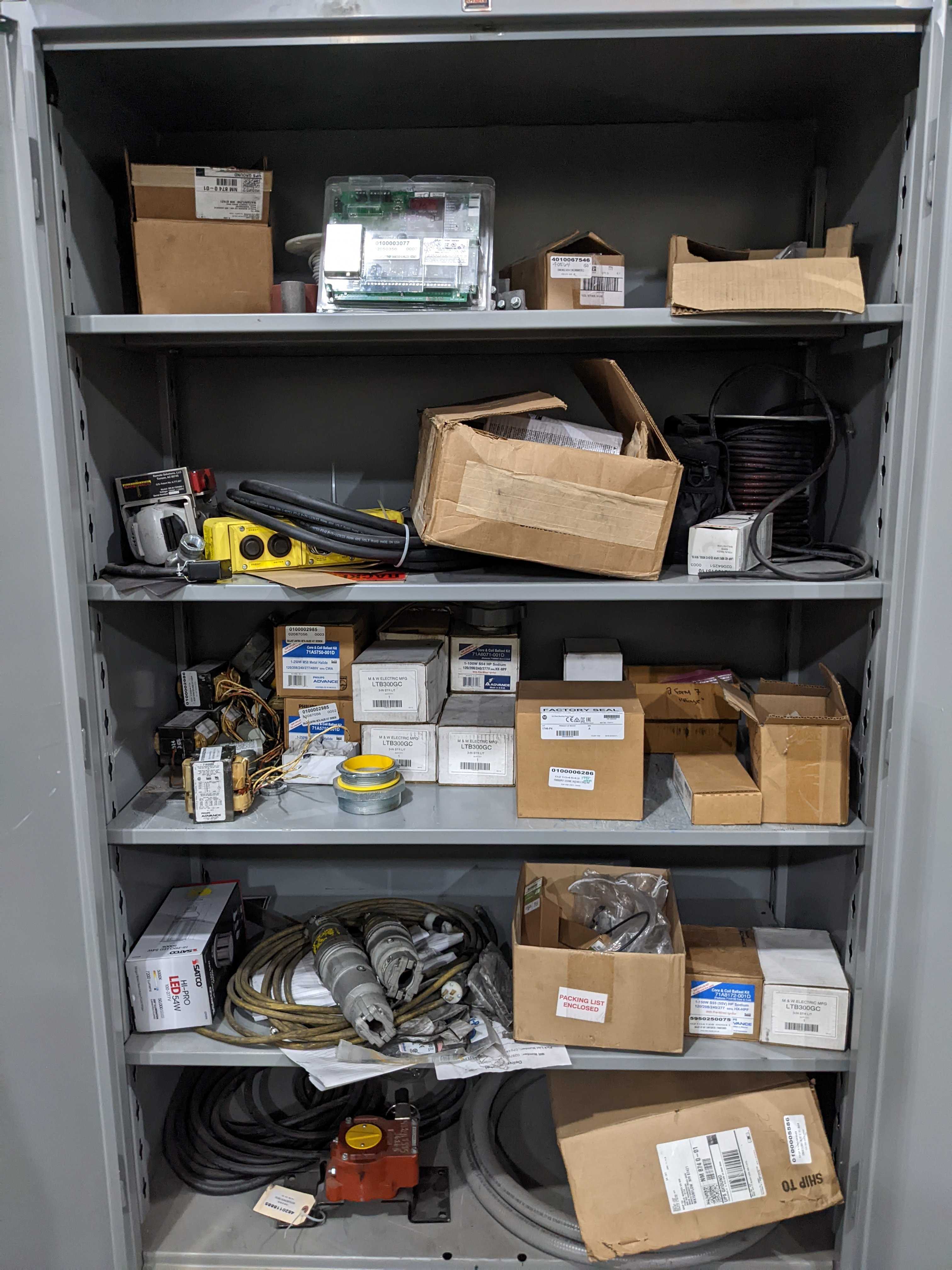 CABINET WITH CONTENTS - ELECTRICAL COMPONENTS
