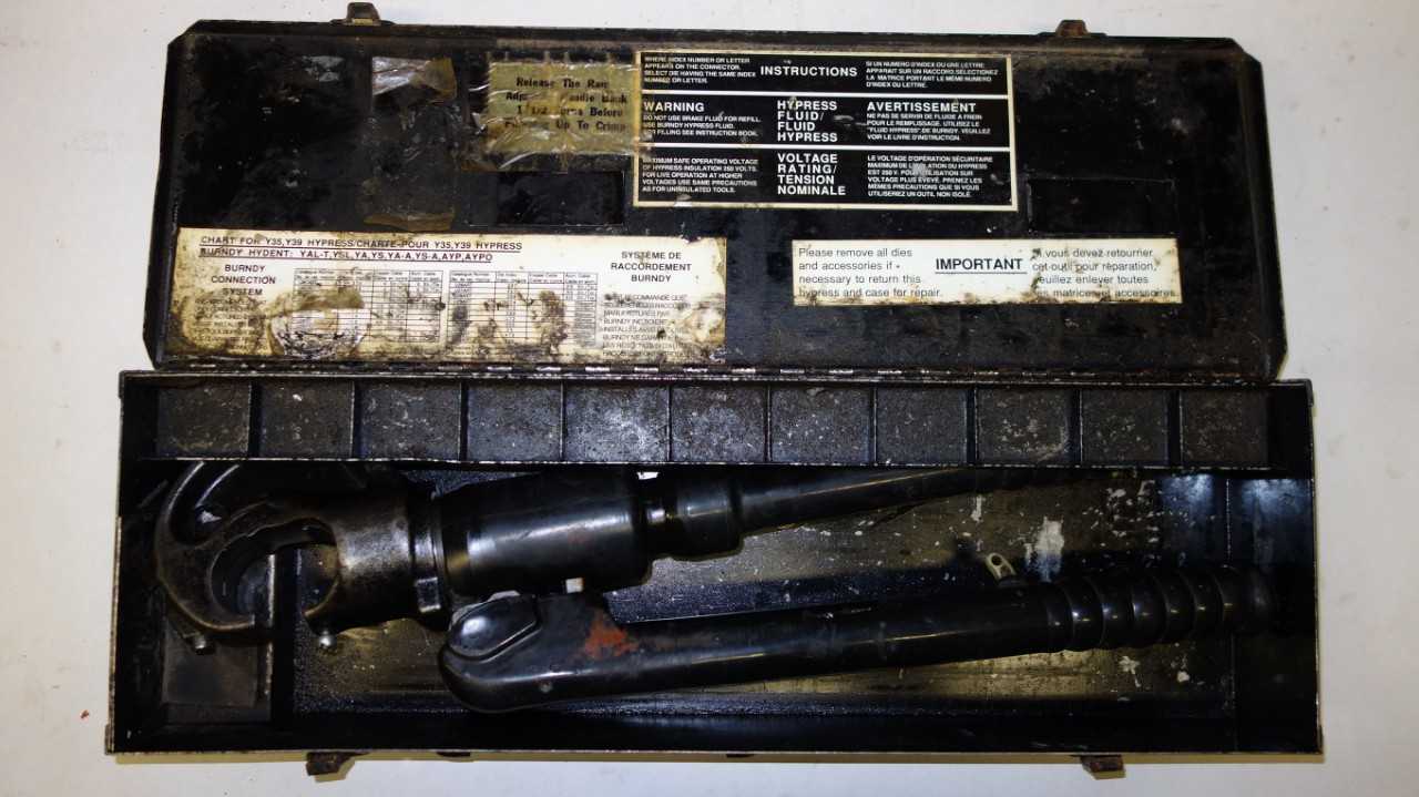 BURNDY Y35 HYDRAULIC CRIMPING TOOL - ELECTRIC POWER TOOLS
