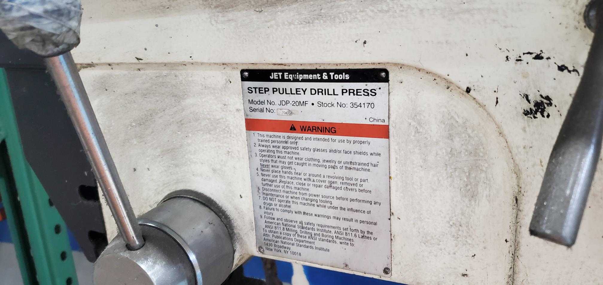 JET JDP-20MF Manual Drill Press - UPRIGHT DRILL PRESSES
