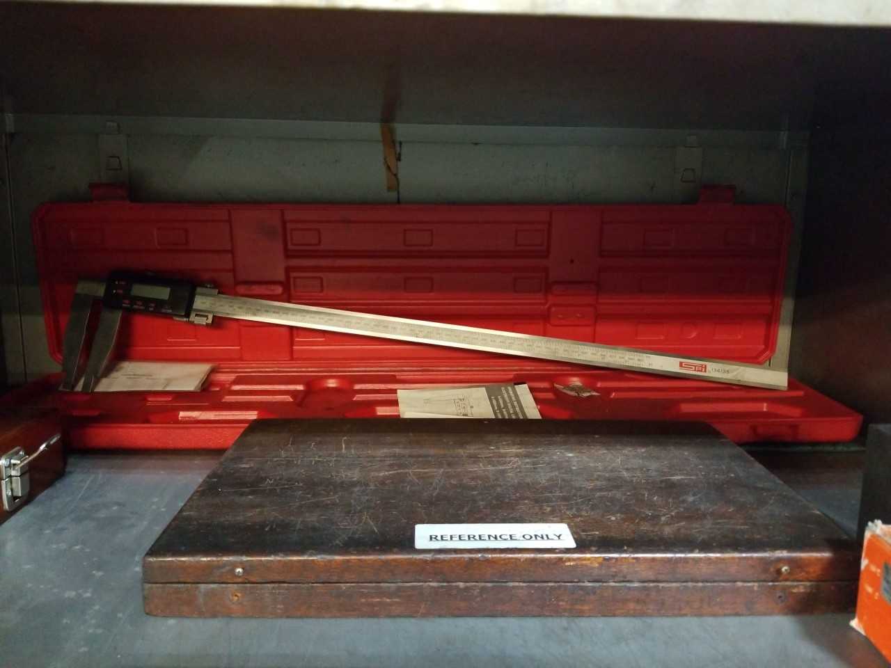 BLUE STORAGE CABINET WITH MEASURING TOOLS - MISCELLANEOUS